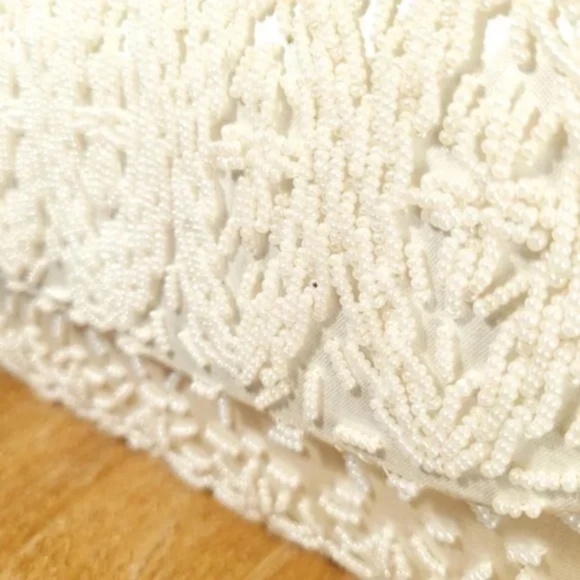 Beaded Off white Satin Clutch - Picture 13 of 13